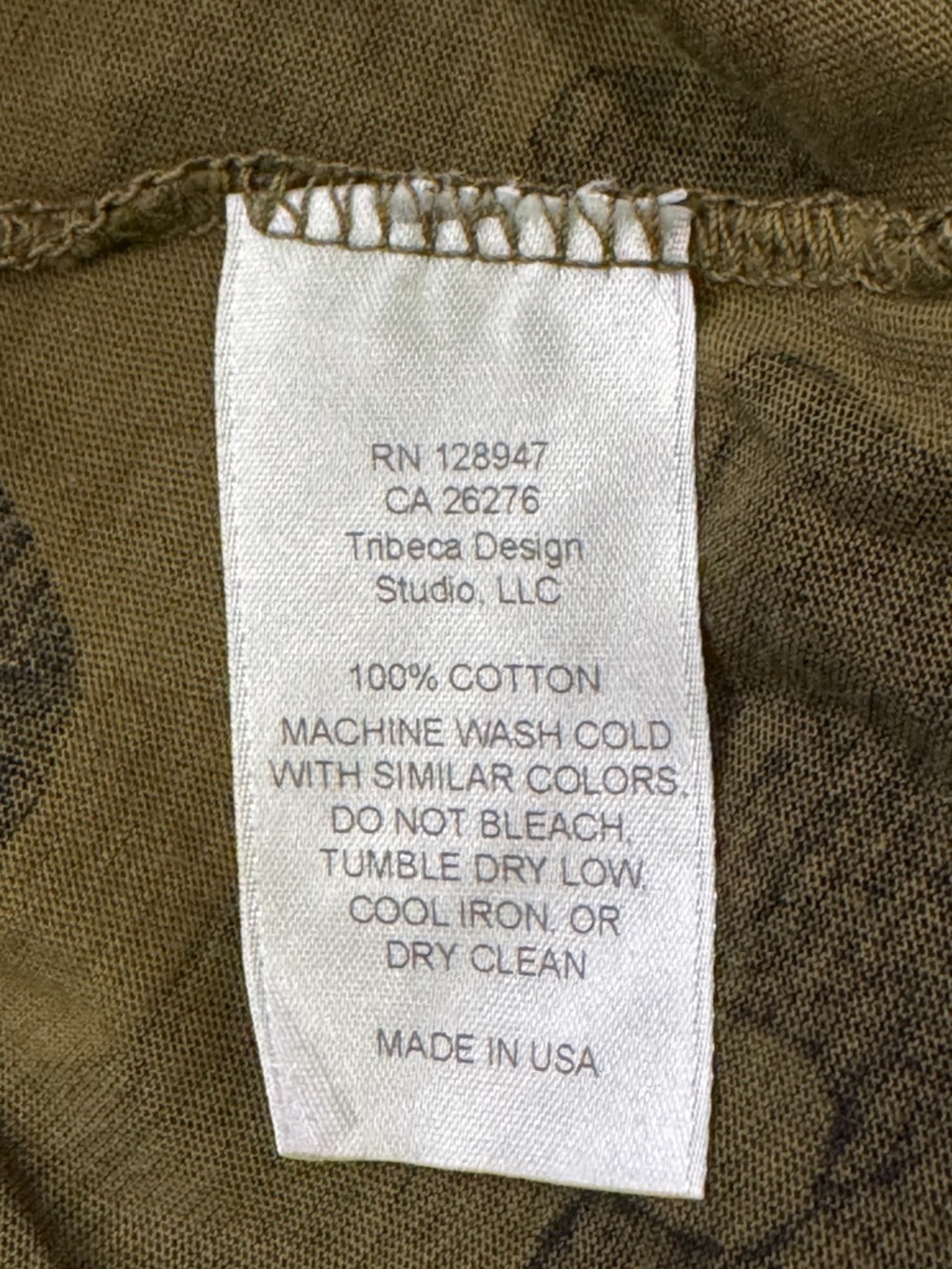 Nili Lotan Camo Print Tee Designer 100% Cotton Made in USA Size Small - Picture 6 of 6